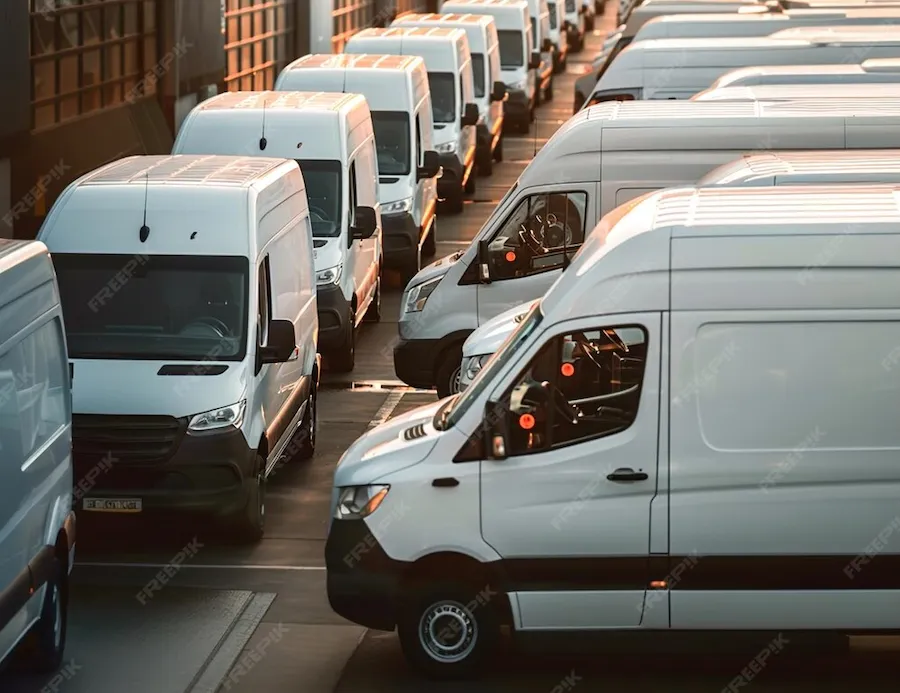 Two people moving boxes