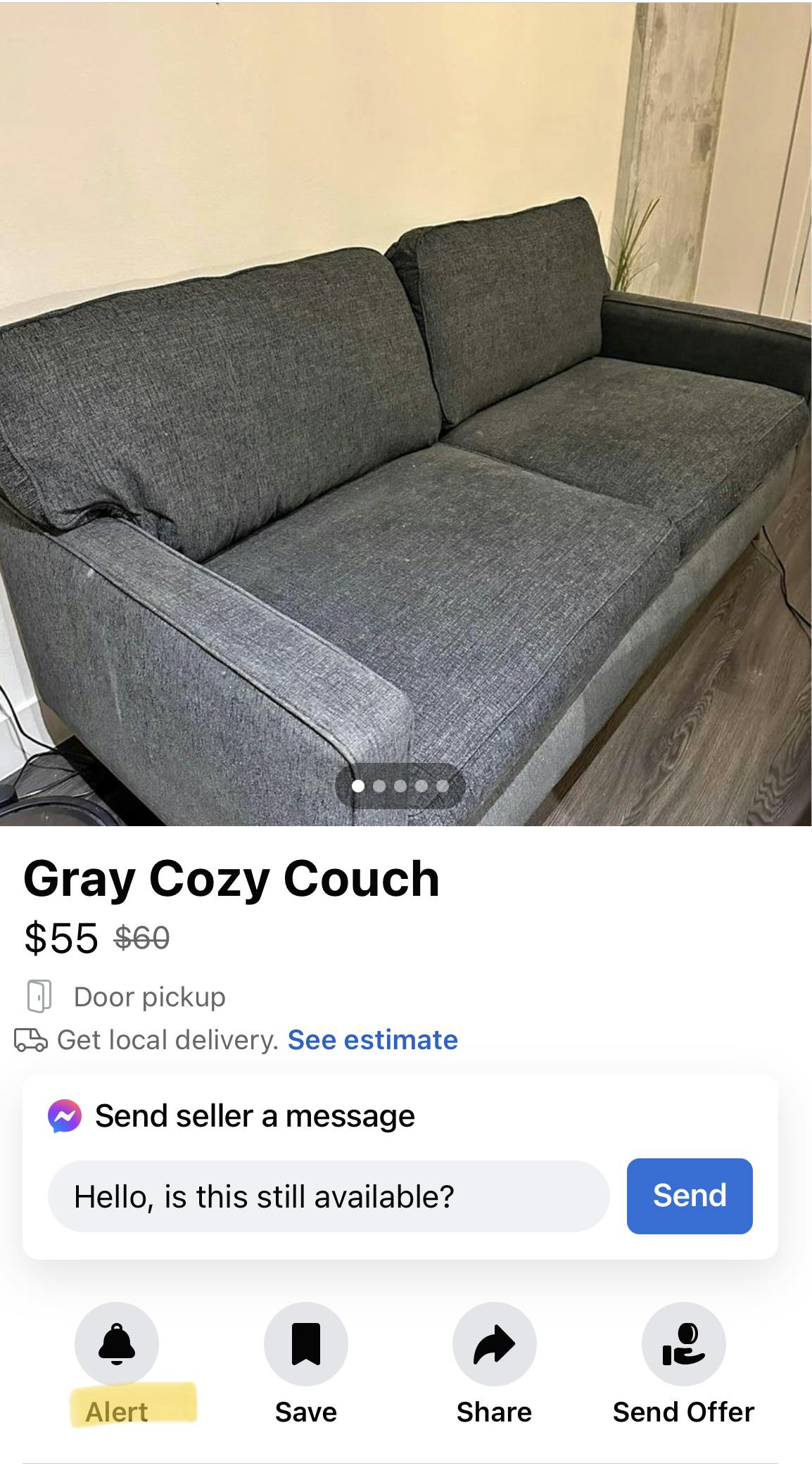 facebook marketplace couch alert