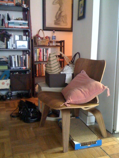 craigslist chair (cluttered apartment)